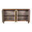 Buffet rétro sculpté à 4 portes avec tablettes réglables, armoire de rangement multifonctionnelle pour salle à manger ou espace de vie-2003175742