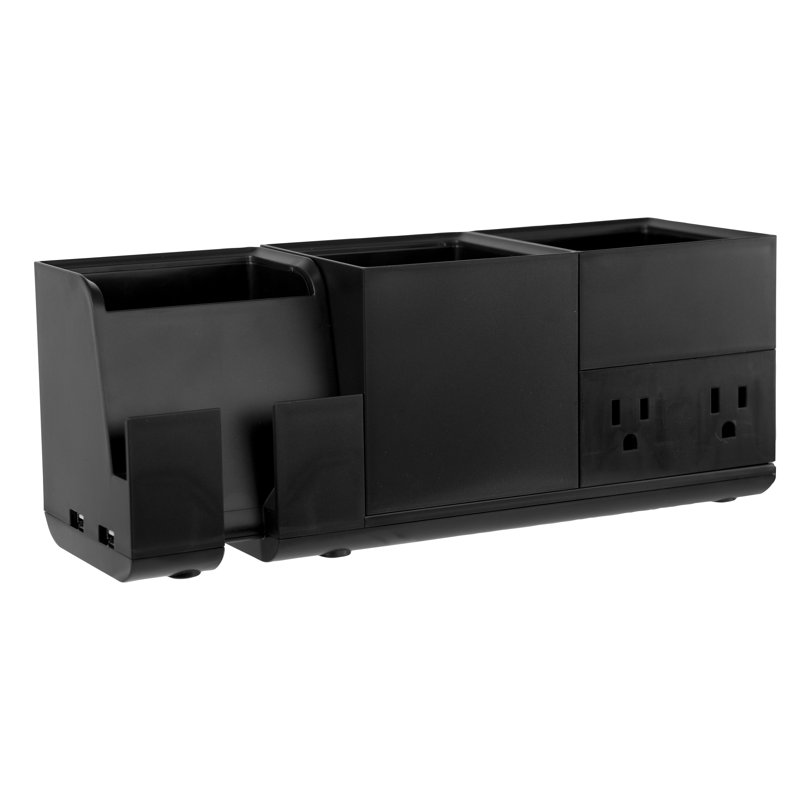 Plastic Desk Organizer, Black