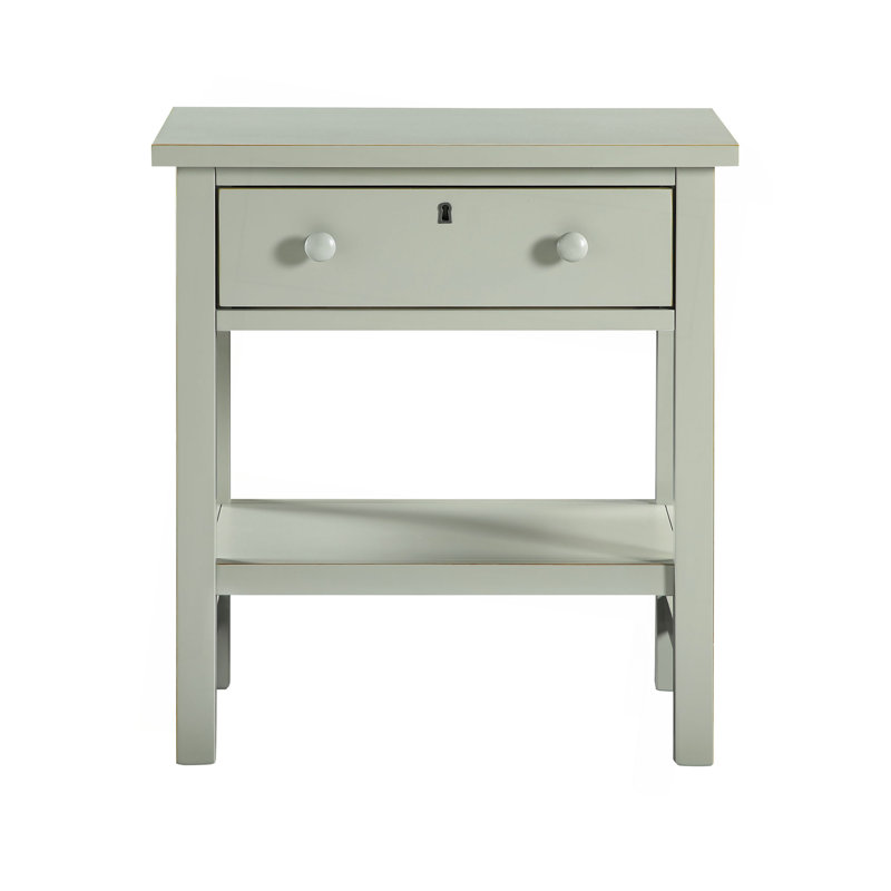 Table de chevet de rangement à 1 tiroir Finley, Gris antique