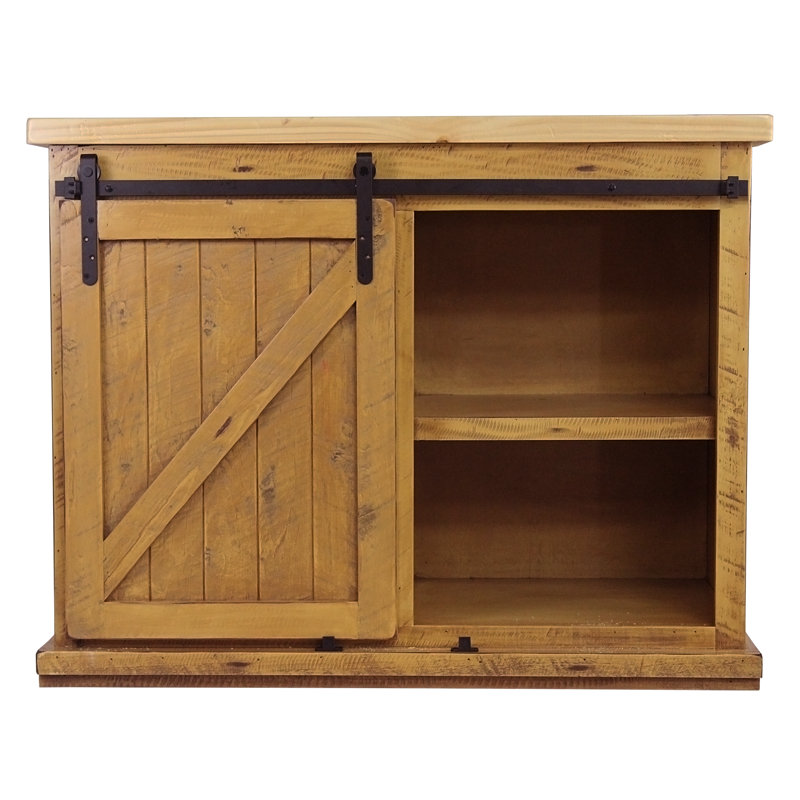 Brookton Solid Wood Kitchen Island, Rustic Yellow