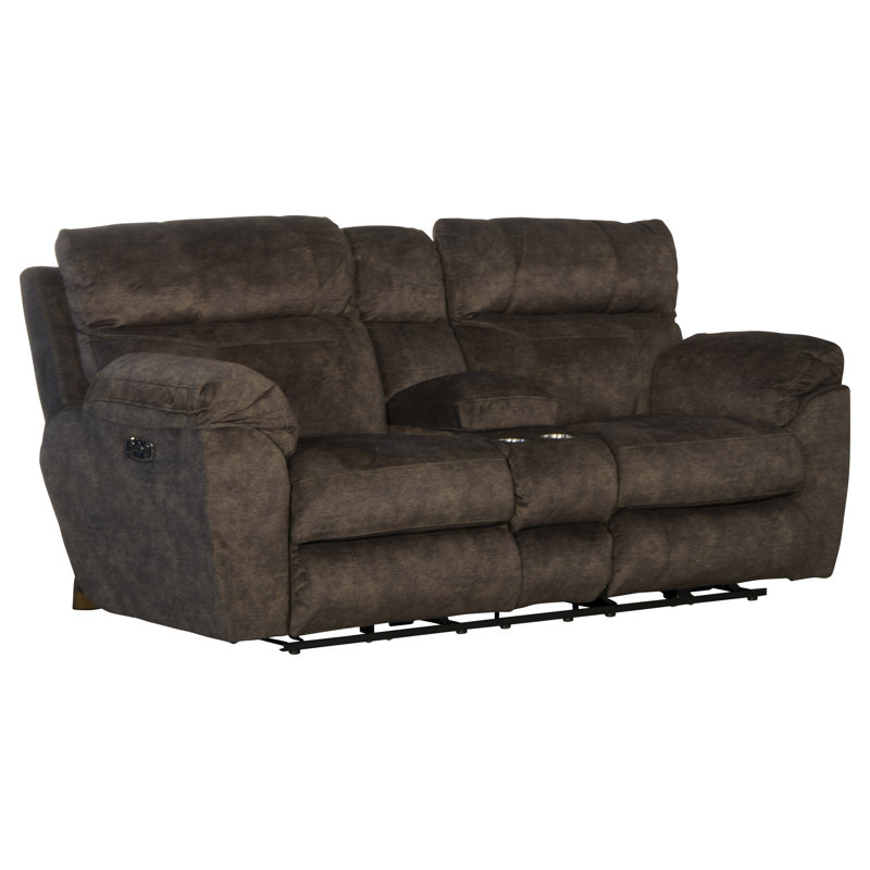 Ameja 86" Pillow Top Arm Reclining Loveseat, Yes, Brown