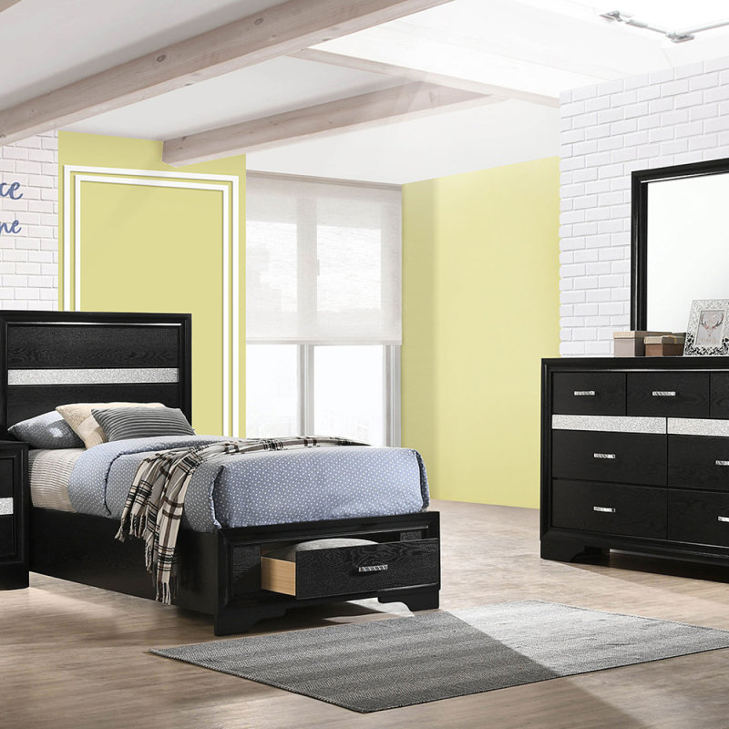 Ensemble de chambre à coucher pour lit simple 4 pièces Annie