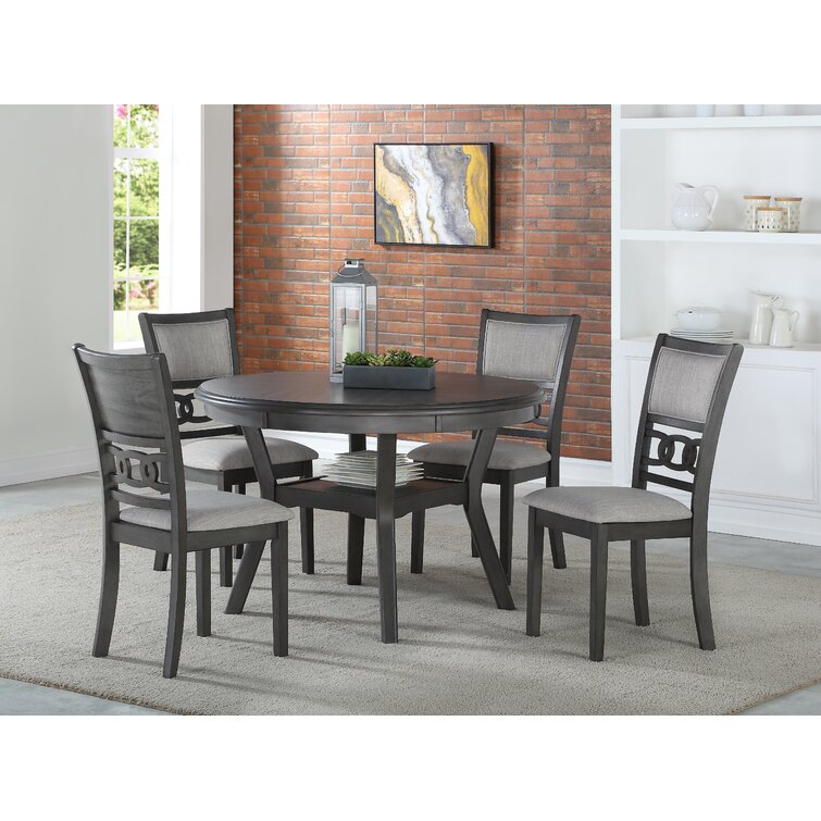 Jackins 4 - Person Round Solid Wood Dining Set