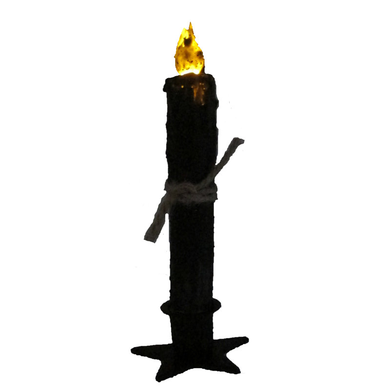 Unscented Flameless Taper Candle, Black