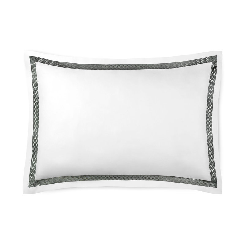Sham Pair Sonia, White/Pewter, King Sham