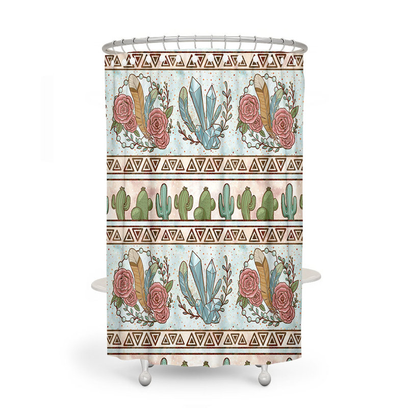 Floral Shower Curtain, 70" H x 93" W