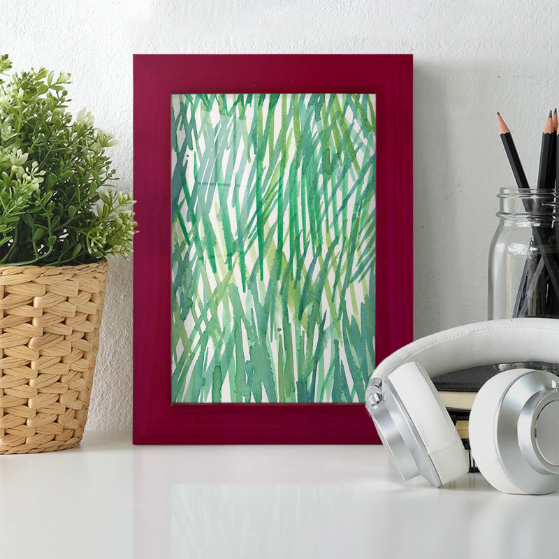Just Grass I - imprimé, Papier encadré rouge, H 6 po x l 4 po x P 1 po