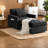 Compact Multifunctional Black Sofas, Metal & Wood Adjustable For Small Spaces