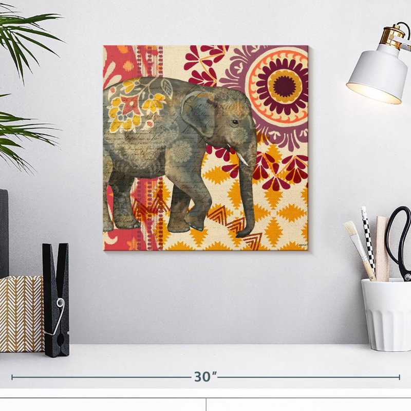 Brampt Caravan Elephant Suzani, H 16 po x l 16 po