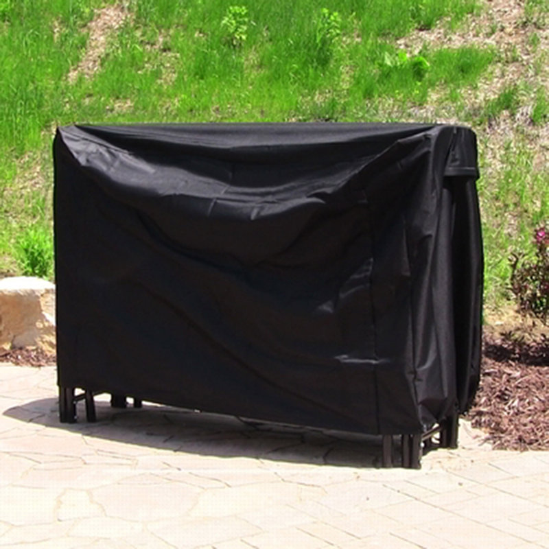 Housse pour support à bûches de bois de chauffage avec support en PVC, 5 pi, noir, H 42 po x l 62 po x P 24 po