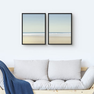 «Yellow Tinted Color Blocked Beach», ensemble de 2 cadres photo