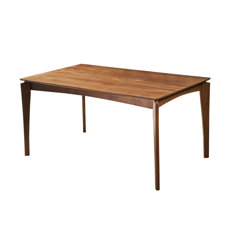 Jenan 6 - Person Four Leg Dining Set, Natural Walnut, 29.70”H x 59.10”L x 35.40”W, Light Beige