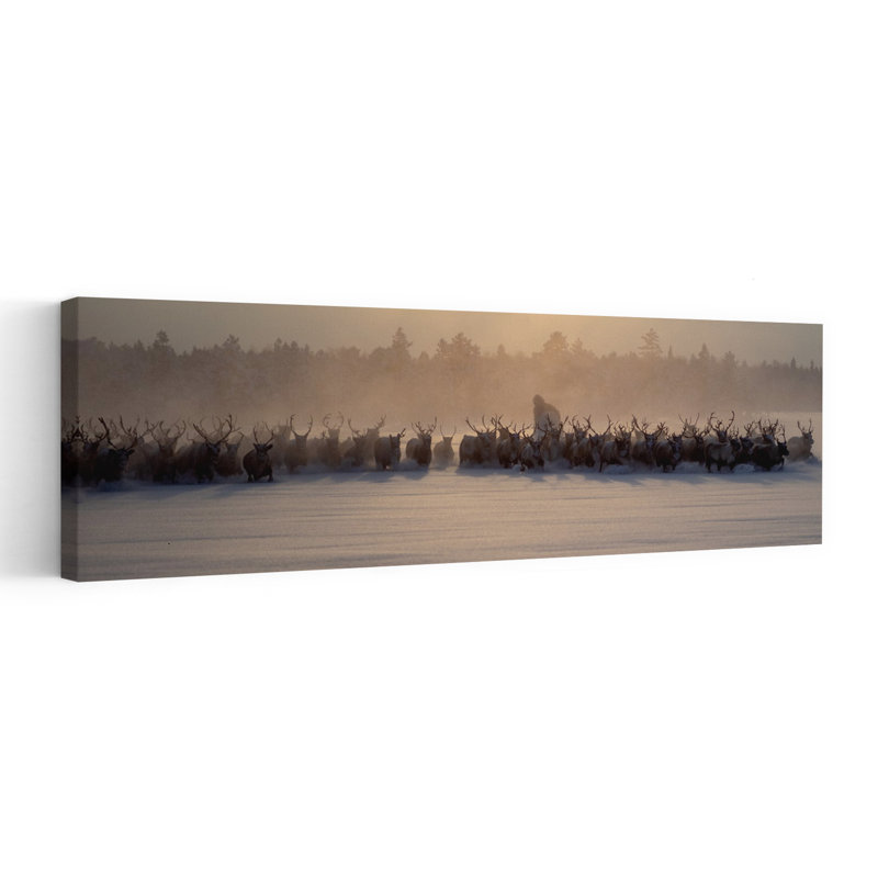 Misty Reindeer Run, 12" H x 36" W