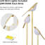 Lampe sur pied 1 pièce - Design Mid-Century avec lumières d'oiseaux réglables et tablette en bois - Structure en métal - Doré