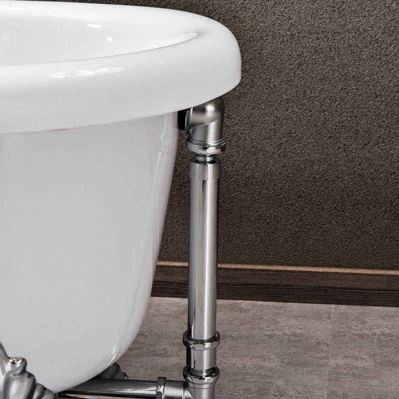 Glory 53.88'' x 29.88'' Soaking Acrylic Bathtub, Chrome