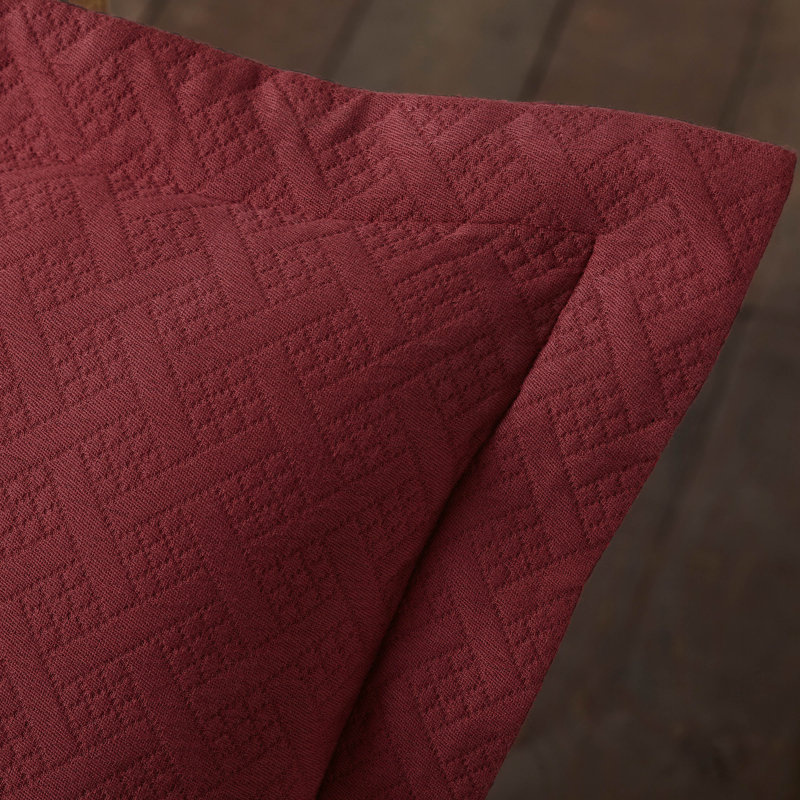 Garnet Twin Cotton Basket Weave Bedspread Set