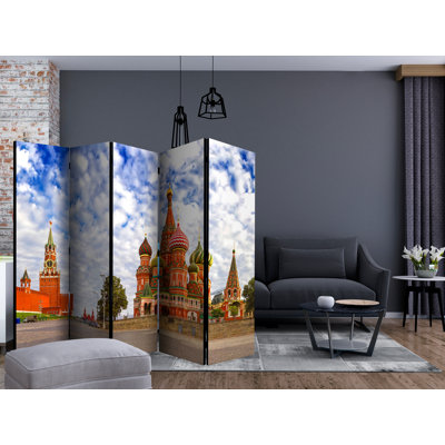 Peekskill 225cm W x 172cm H 5 - Panel Solid Wood Folding Room Divider