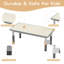 Ensemble de table et 6 chaises pour enfants, table d'activités/d'étude à hauteur réglable - Plateau en bois facile à nettoyer, pieds antidérapants, boîte de rangement incluse - Idéal pour la maison, la garderie ou un coin bureau - Gris pâle-920636648