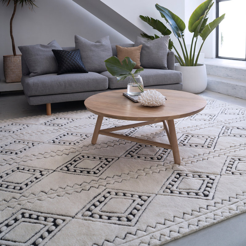 Wool Southwestern Area Rug in Gray, Runner 2'7" x 13'1"