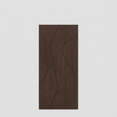 80" Veyra Slab Only Mahogany Flush Panel Door - Contemporary, Modern, Unfinished