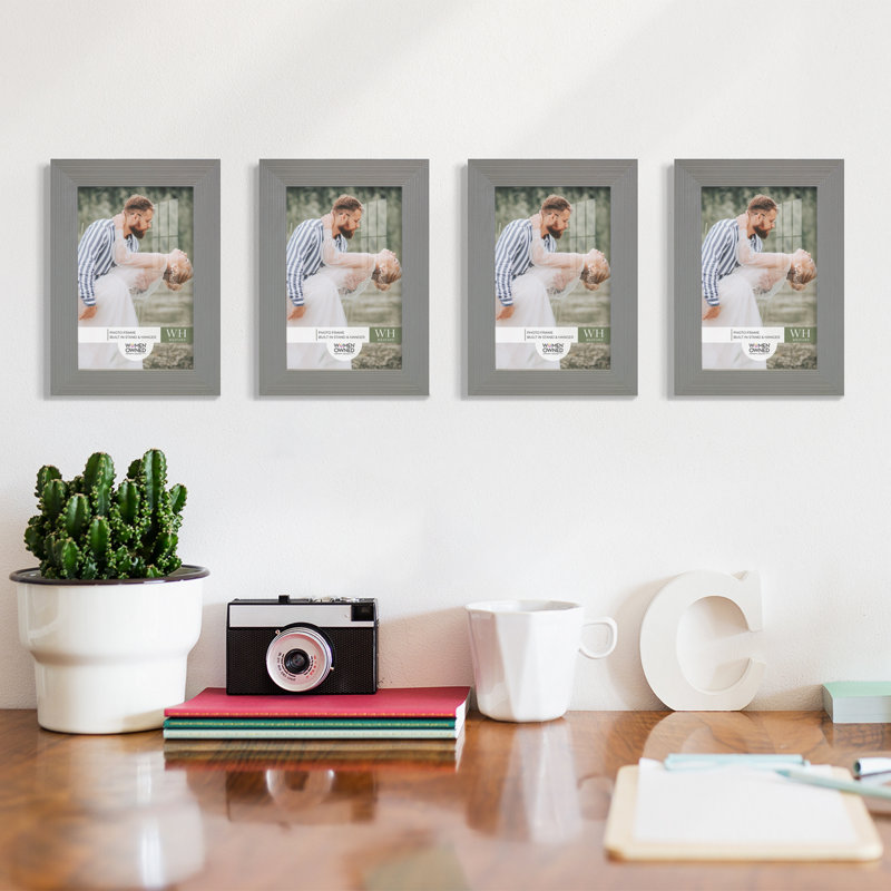 Cadre photo en bois mat, 4 po x 6 po, gris