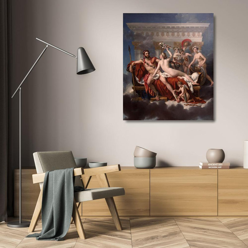 "Mars Being Disarmed by Venus" by  Jacques Louis David - Gallery Wrap Canvas Wall Art, 24" H x 17" W