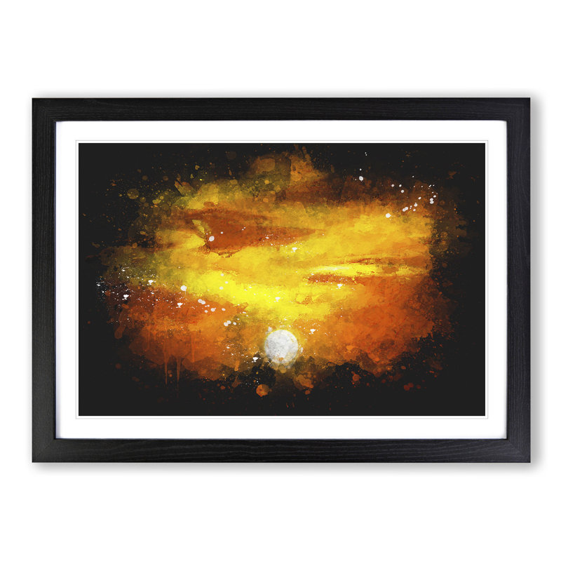 Striking Orange Sunset - Picture Frame Graphic Art Print, Black Framed, 62cm H x 87cm W x 2cm D