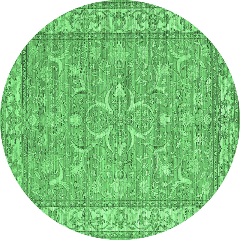 Washable Oriental Indoor Rug, Round 4'