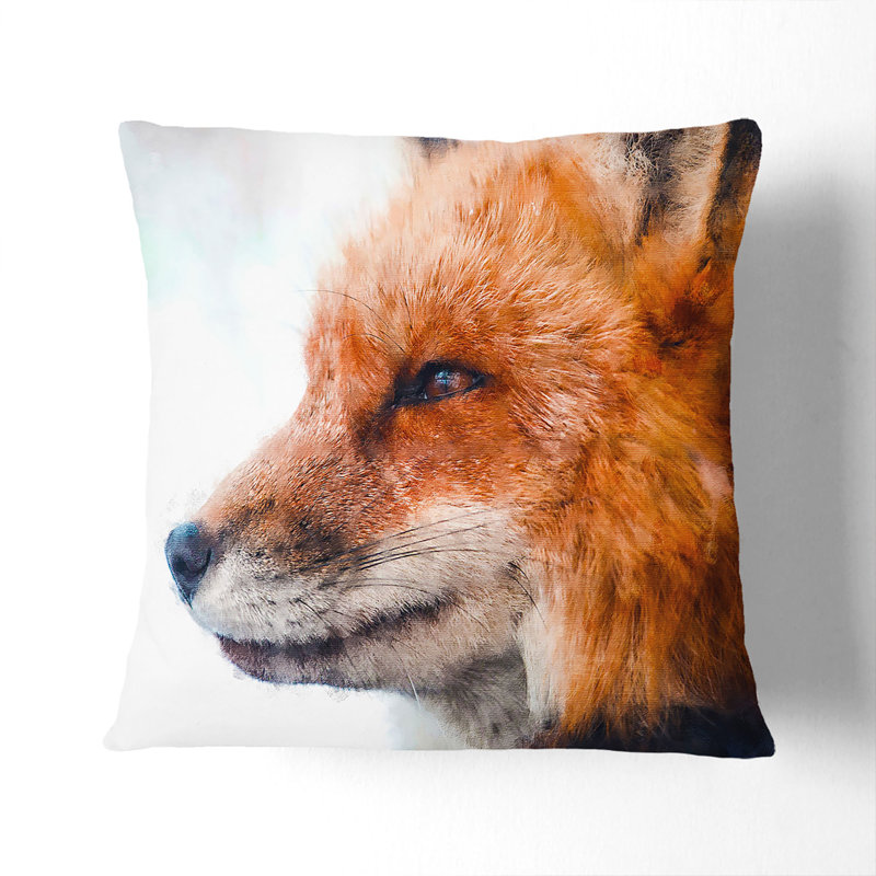 Profile of a Fox Cushion with Filling, 40cm H x 40cm W x 15cm D