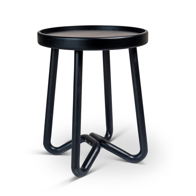 Sveta Solid Wood End Table, Black