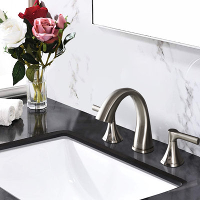 Two Handle Widespread Bathroom Sink Faucet With 3 Hole Setup And Brushed Nickel - Precise Volume, Corrosion Updated Pop Up Drain, Advanced Technology