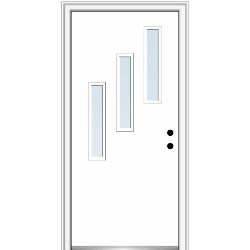 Porte d'entrée avant en fibre de verre Spotlight Spotlight, S'ouvre à droite vers l'intérieur, H 80 po x l 32 po x P 1,75po