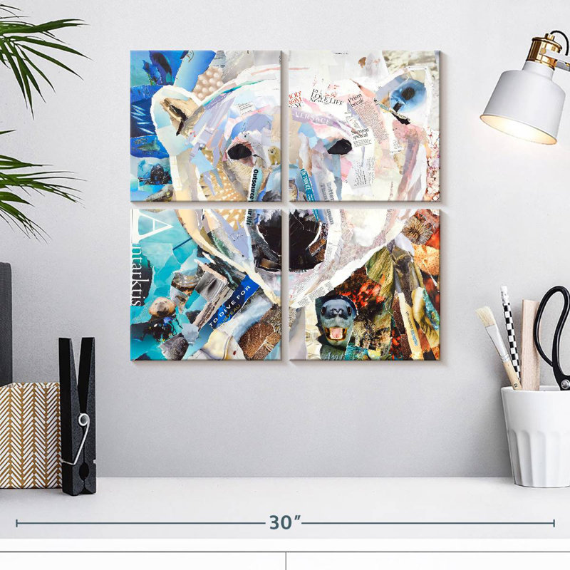Brampt Polar Bear Collage, 18" H x 18" W
