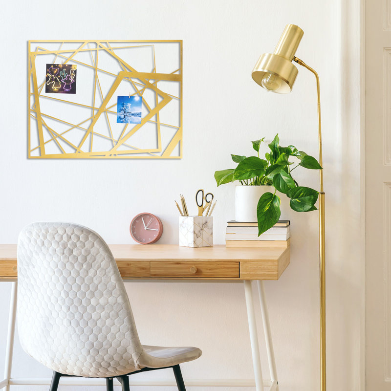 Abstract Wall Decor on Metal, Gold