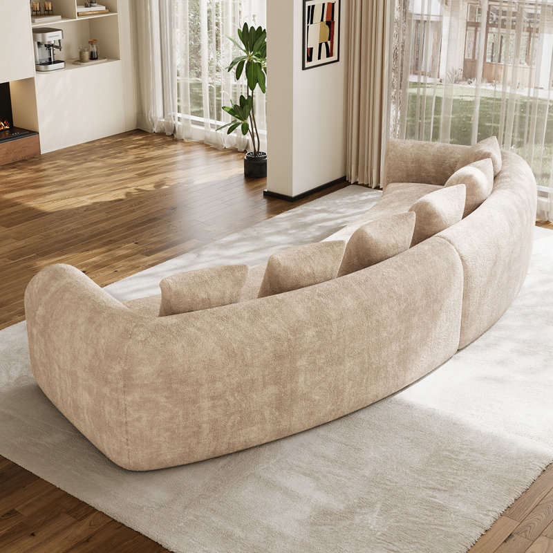 Canapé modulaire incurvé surdimensionné Boneless, Marron clair