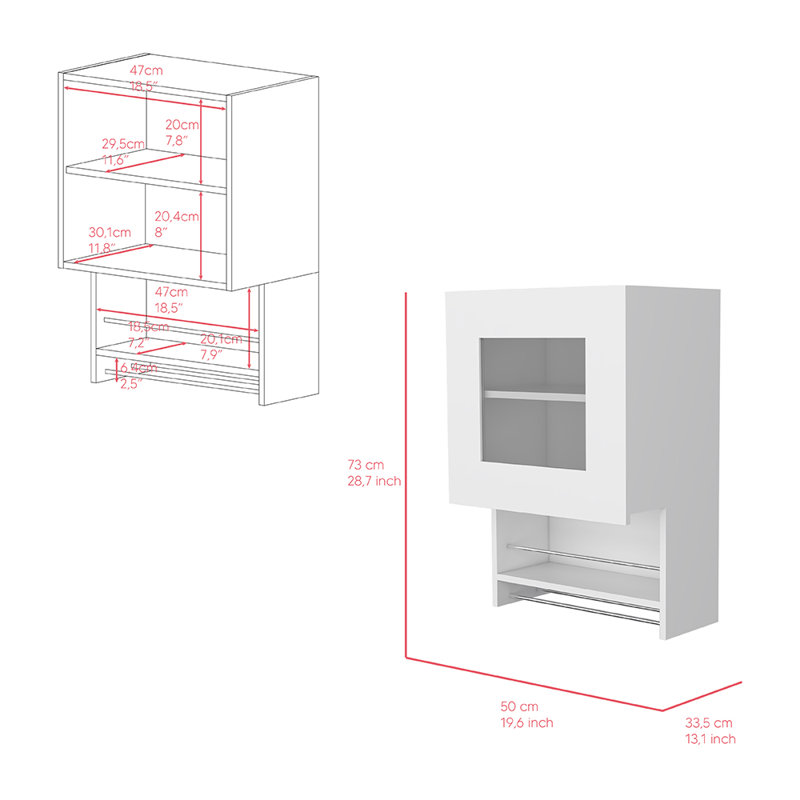 Armoire de cuisine Rekik, Papouasie, blanc, largeur x 19,6