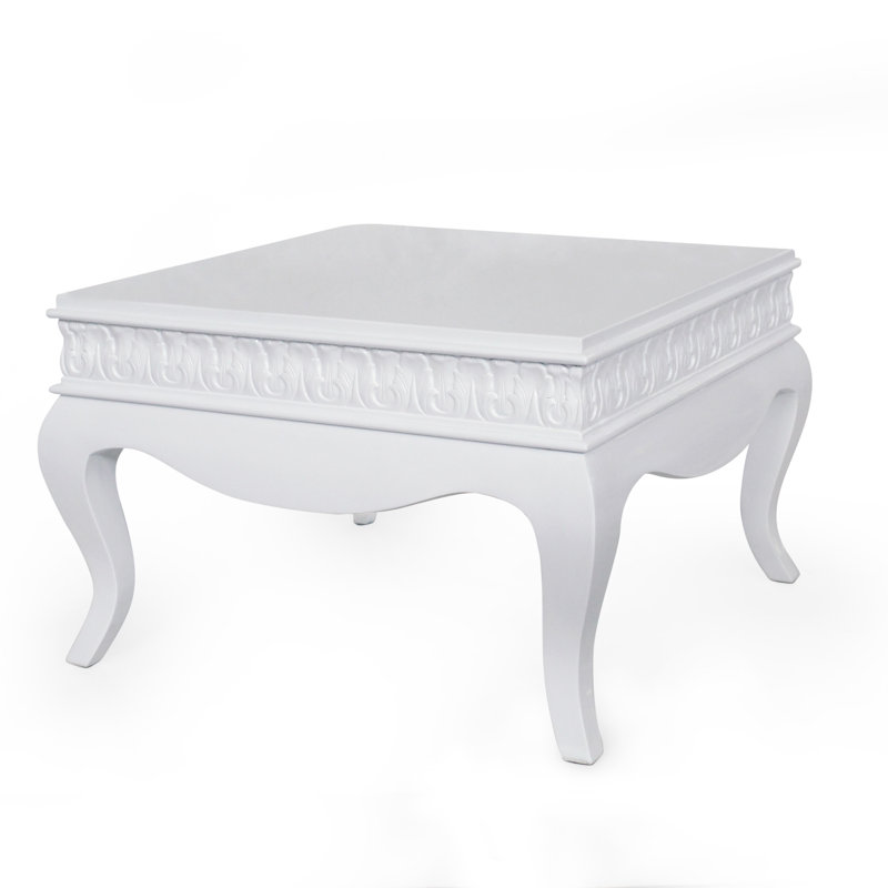 Loire Four Leg Coffee Table, 80 x 80cm, White Gloss