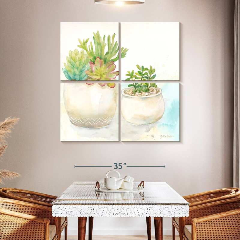 Harnek Sweet Succulent Pots I, 45" H x 45" W