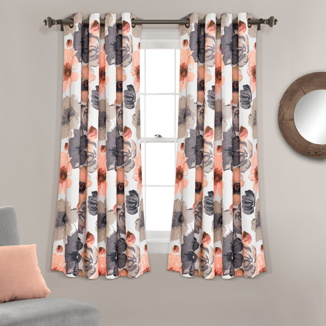Sikora Polyester Room Darkening Curtain Pair (Set of 2) Lush Decor