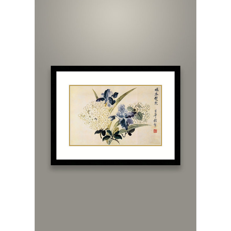 Blooming Hydrangeas by Yun Shouping- Single Picture Frame Print, 13.5" H x 17.5" W