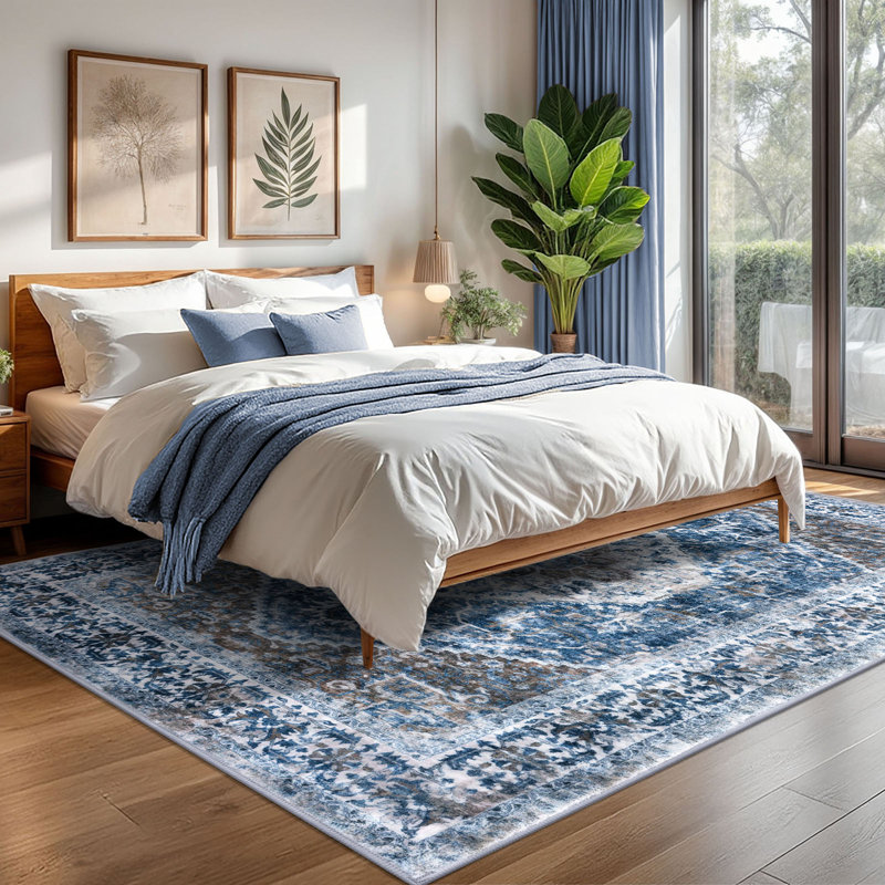 Tapis d'intérieur antidérapant Jodhveer , Rectangle 6 pi x 9 pi