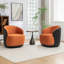 Fauteuil demi-tonneau pivotant en velours Stith-982010711