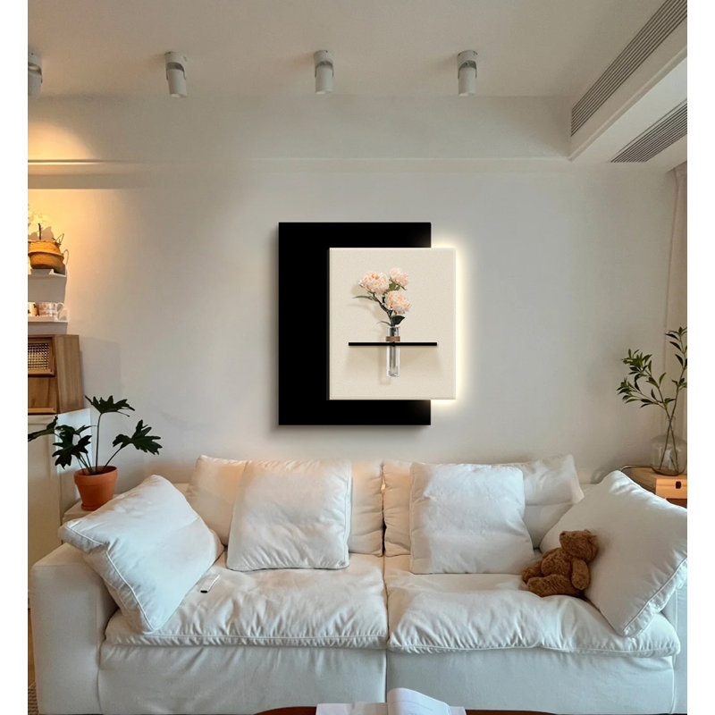 Décoration murale de style français en grès, H 39,37 po x l 33,46 po x P 5,12 po, Noir