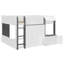 Lit mezzanine avec maisonnette et rangement, lit en bois moderne-59647074