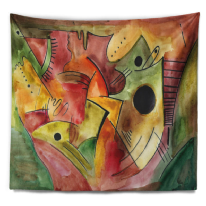 Tapisserie d'humeur stimulante abstraite, H 32 po x l 39 po