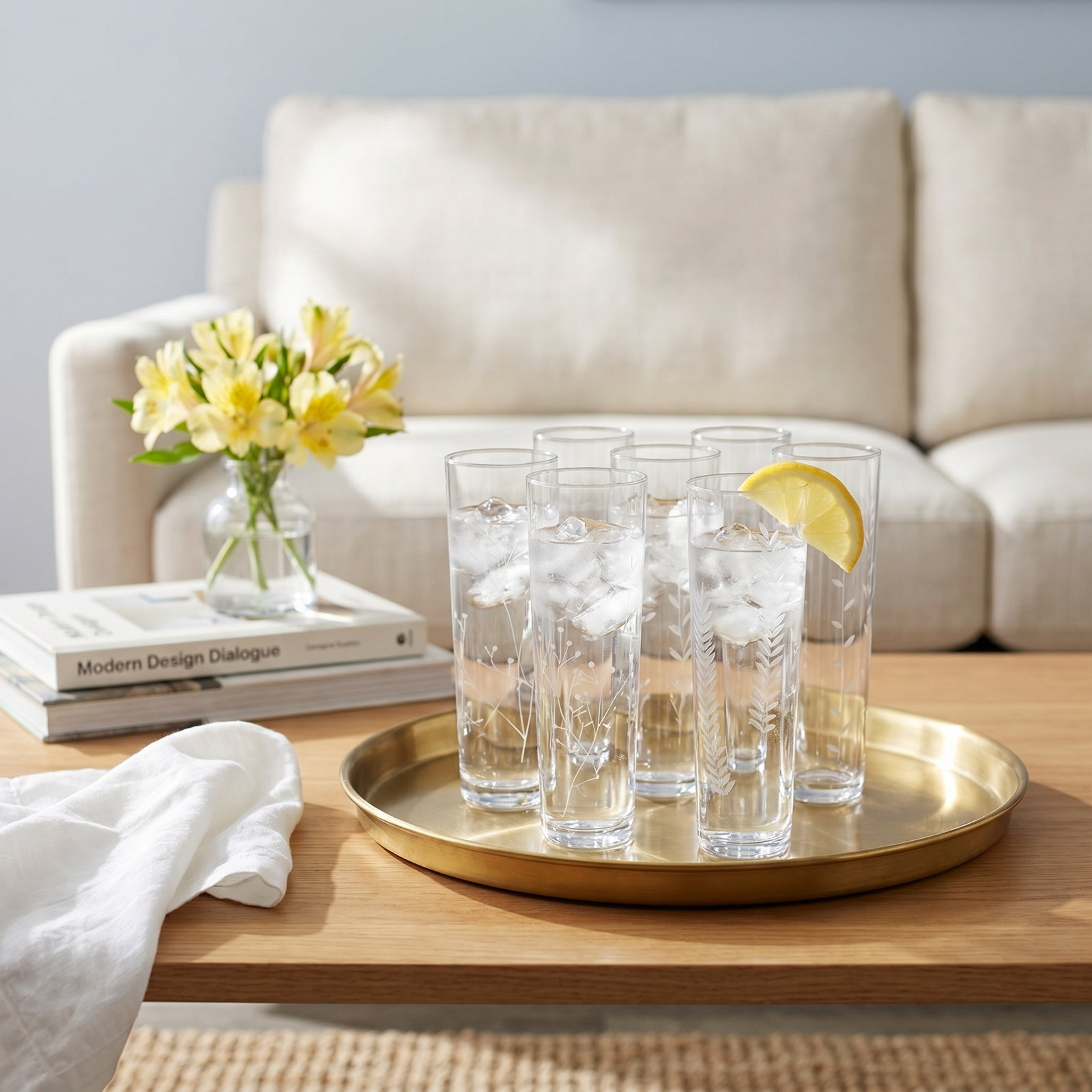 Botanical Etched Champagne Flute