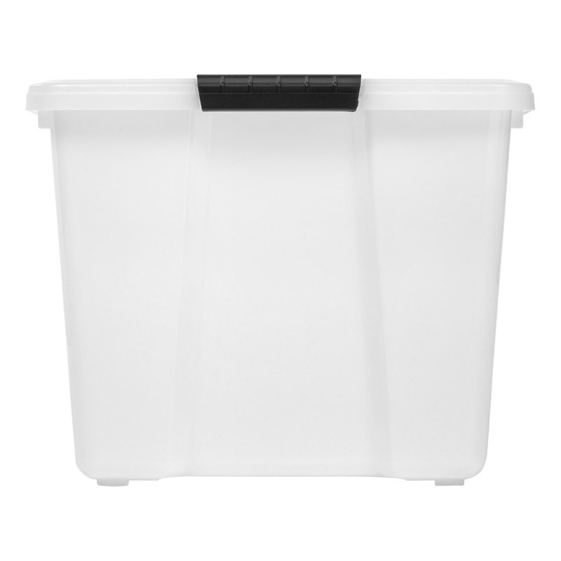 60 Qt./15 Gal. Plastic Storage Boxes with Latching Lids in White, 13" H x 22" W x 16.6" D