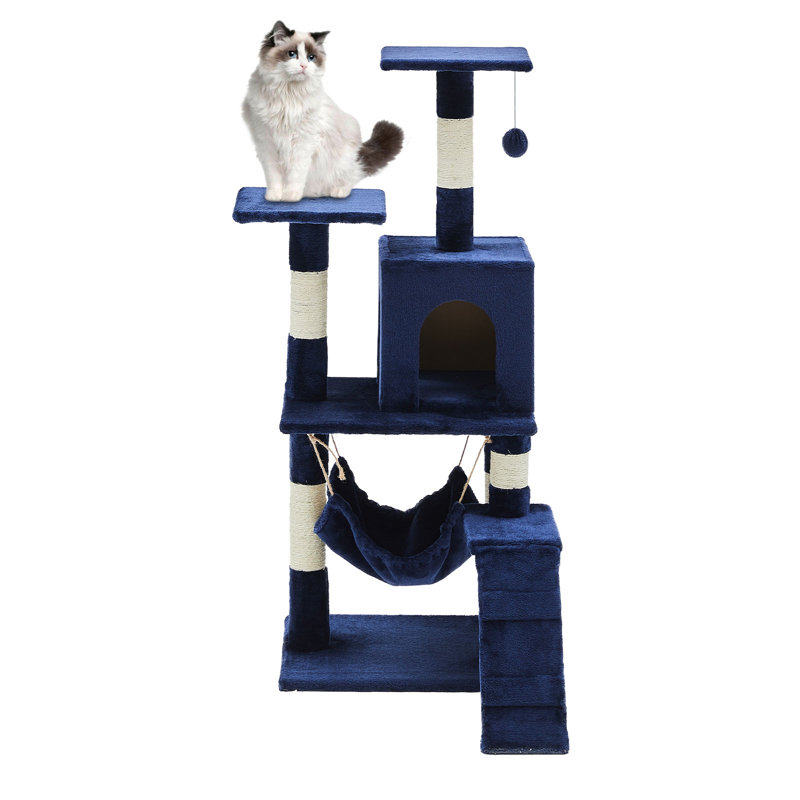 Diboll Cat Tree, Royal Blue, 53cm H x 43cm W x 37cm D