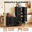 2-Piece  Hollow-Carved Farmhouse Storage Cabinet Combo, Tall Pantry Cabinet & Short Buffet Sideboard Set for Kitchen & Dining Room