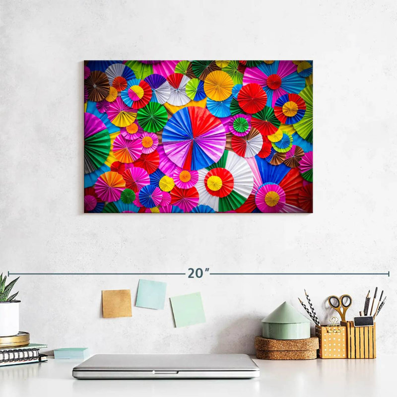 Fleurs d'origami, H 8 po x l 12 po